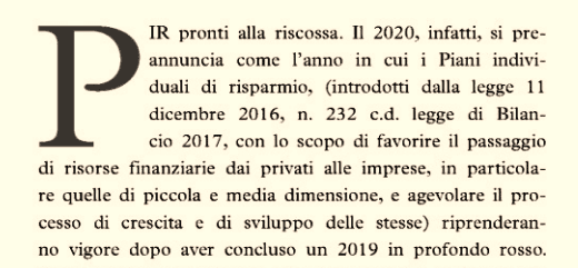 PIR, le novità ridanno ossigeno allo strumento